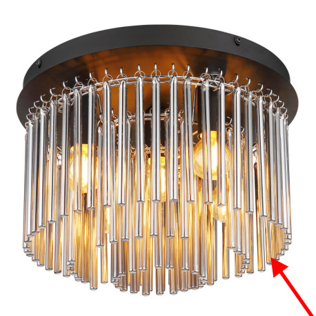 Sklenená tyč, dymová farba, dĺžka 14 cm, pre 15698D / 15698D1