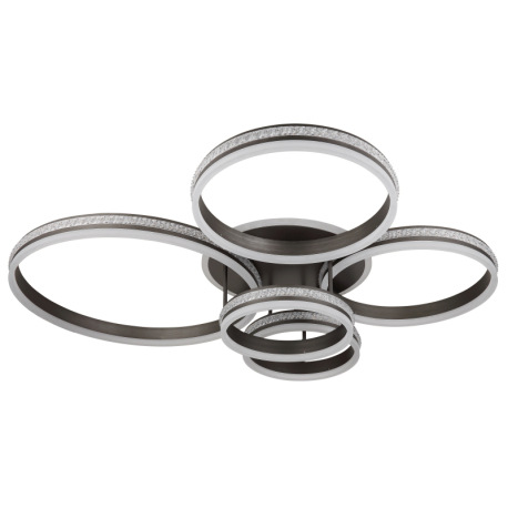 Stropné svietidlo, kov/hliník titán, akryl biely, stmievateľné, niekoľko úrovní pomocou nástenného v 2