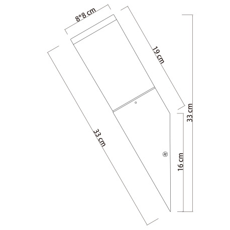 Vonkajšie svietidlo, nerez antracit, plast biely, IP44, ŠxV: 80x330mm, H: 165mm, bez žiarovky 1x E27 15