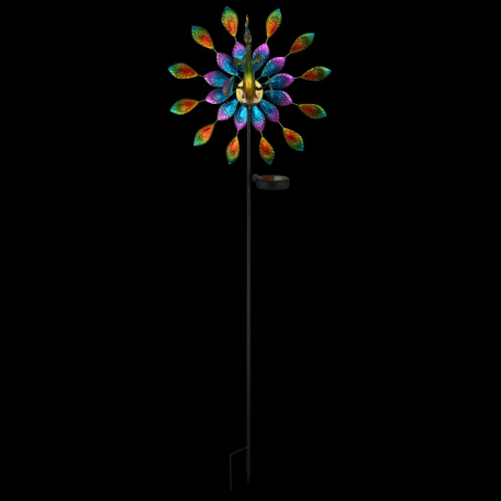 Solárne svietidlo, kov čierny matný, plast čierny matný, kov farebný, posuvný spínač, batéria AAA 30 14