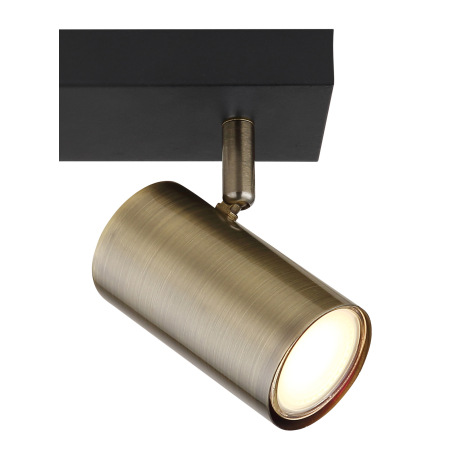 Nástenné svietidlo, kov čierny, mosadz, DxŠxV:260x60x120mm, bez žiaroviek 2x GU10, max. 35W 230V 12