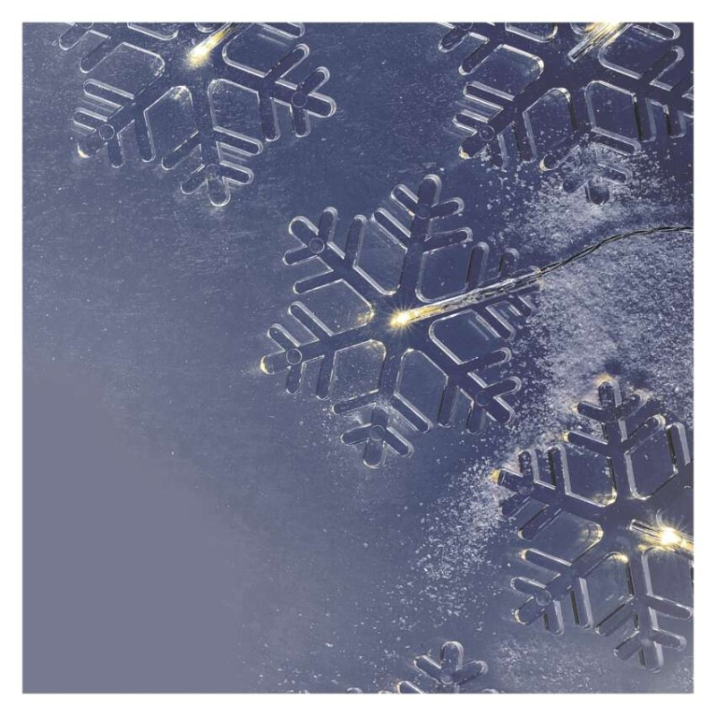 LED vianočný záves – snehové vločky, 84 cm, vnútorný, teplá biela 1