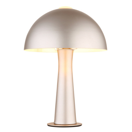 Stolná lampa z kovu v matnej cappuccino farbe, kábel z čierneho PVC, kolískový vypínač na kábli, ø: 4