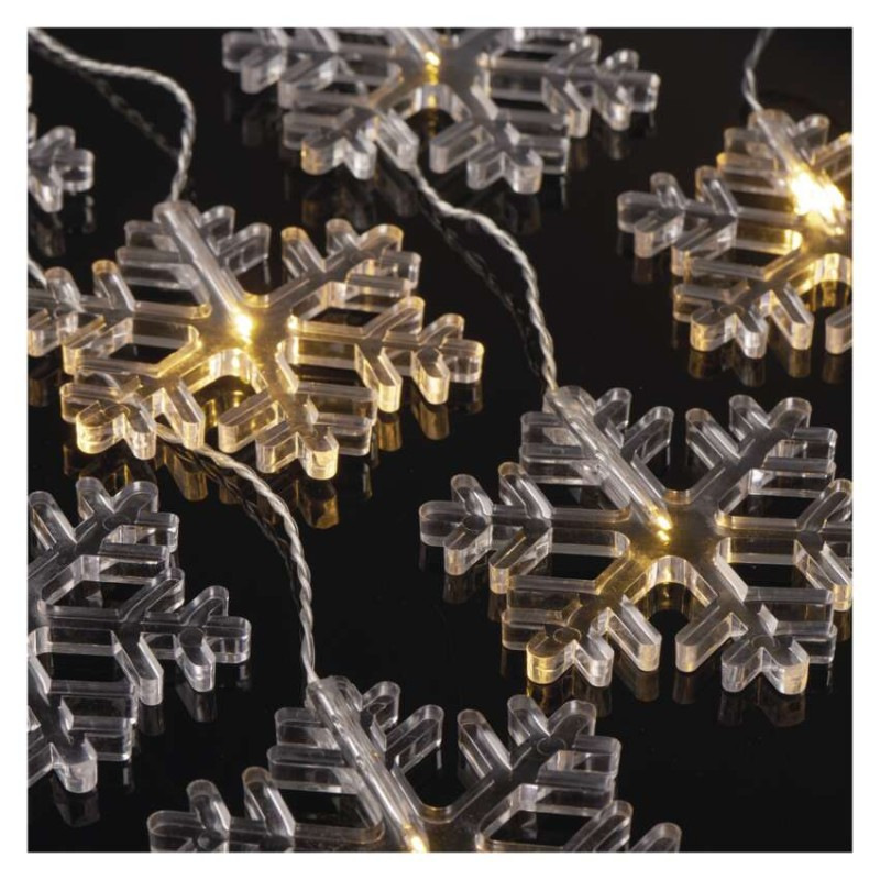 LED vianočný záves – snehové vločky, 84 cm, vnútorný, teplá biela 7