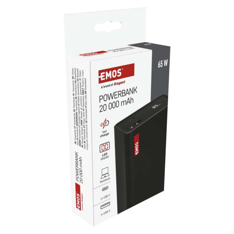 Power bank EMOS NTBF20, 20 000 mAh, 65 W PD, čierny 13