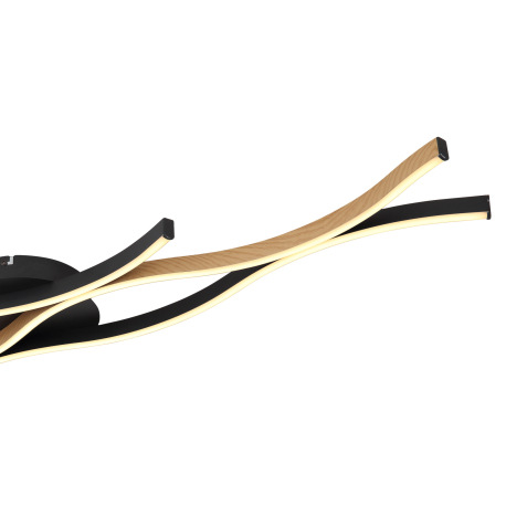 Stropné svietidlo kov čierny mat, plast biely, hliník čierny mat, hliník imitácia dreva, DxŠxV: 1080 5