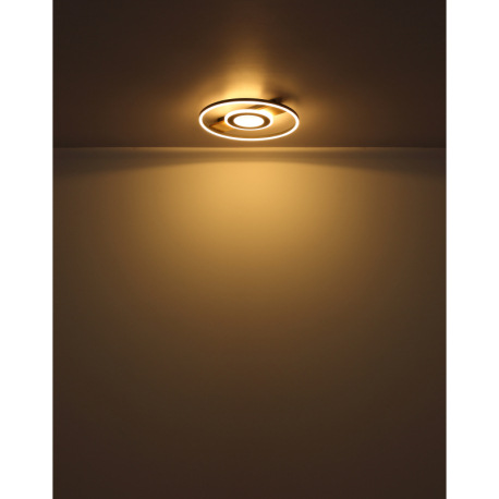 Stropné svietidlo, kov vzhľad dreva, kov čierny, hliník čierny matný, akryl biely, akrylové krištále 14