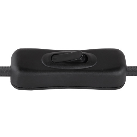 Stolová lampa, kov čierny, MDF tmavohnedý, plast biely, prepínač, DxŠxV:200x150x500mm, dĺžka kábla 1 4