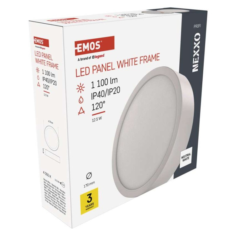 LED prisadené svietidlo, kruhové, biele, 12,5W, Neutrálna biela 8