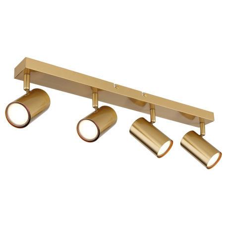 Stropné svietidlo, kov zlatej farby brúsený, DxŠxV: 560x60x120mm, bez žiaroviek 4x GU10, max. 35W 23