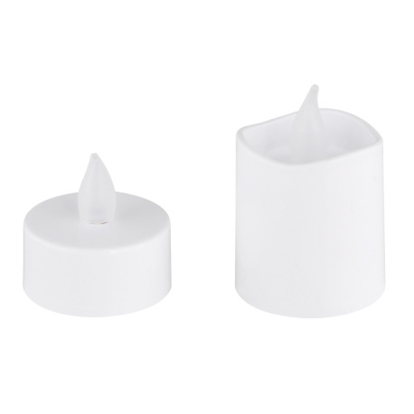 Dekoratívne svietidlo, plast biely/satinovaný, vypínač, efekt ohňa, vrátane bat. 1xCR2032 210mAh, sa 3