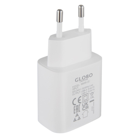 Sieťový adaptér, 10W 5V 2A s výstupom USB A a USB-C, DxŠxV: 80x41x29 mm 5