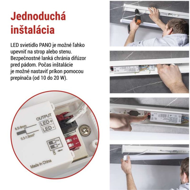 LED lineárne svietidlo PANO 20W, neutrálna biela 2
