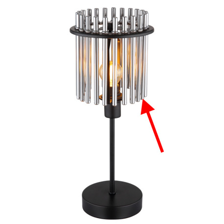 Sklenená tyč, dymová farba, dĺžka 16 cm, pre 15698T