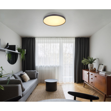 Stropné svietidlo, kov biely, akryl biely, plast antracit matný, ø: 480 mm, V: 45 mm, vrátane LED 24 1