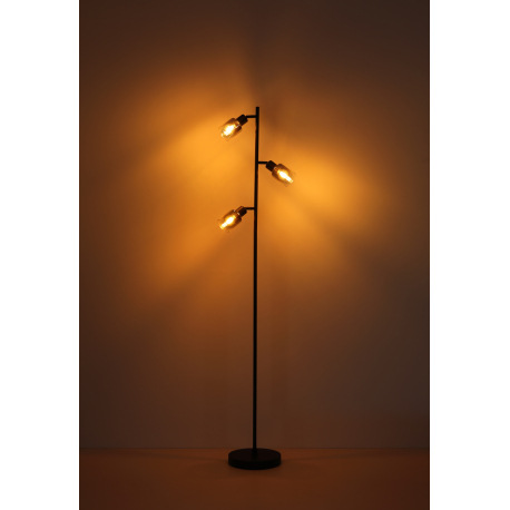 Stolová lampa, kov čierny matný, dymové sklo s prechodom do priehľadného skla, kábel PVC čierny, kol 5