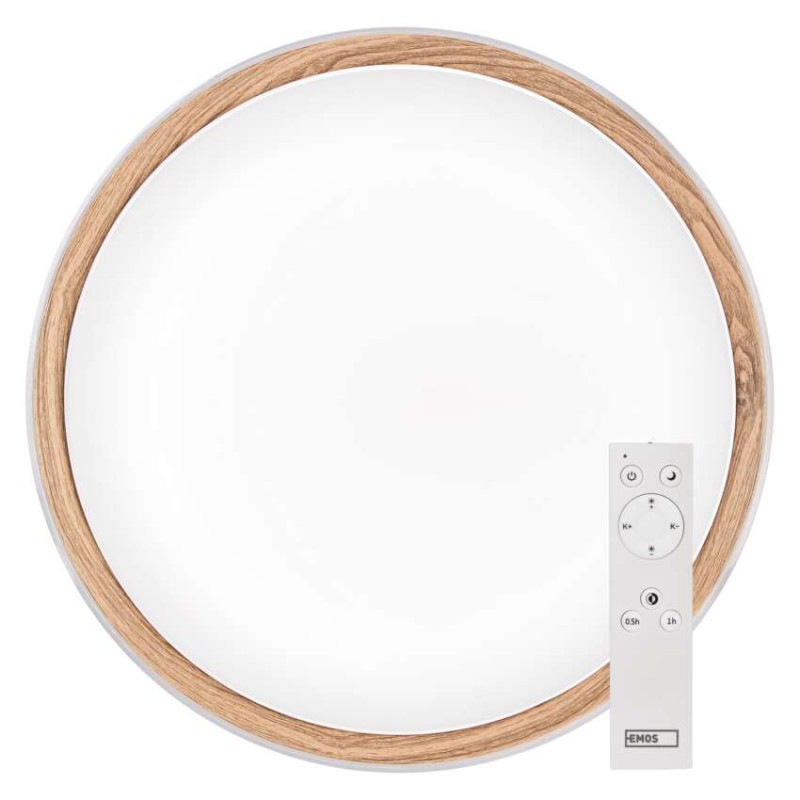 LED nástenné svietidlo ILVI, kruhové 45 W, stmievateľné so zmenou CCT, biela + drevo 10
