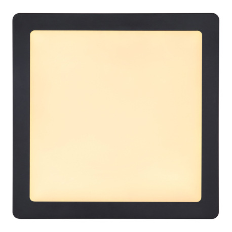 Stropné svietidlo, kov čierny, plast opál, DxŠxV: 300x300x30, vrátane 1xLED 22W 230V, 2200lm zdroj, 4