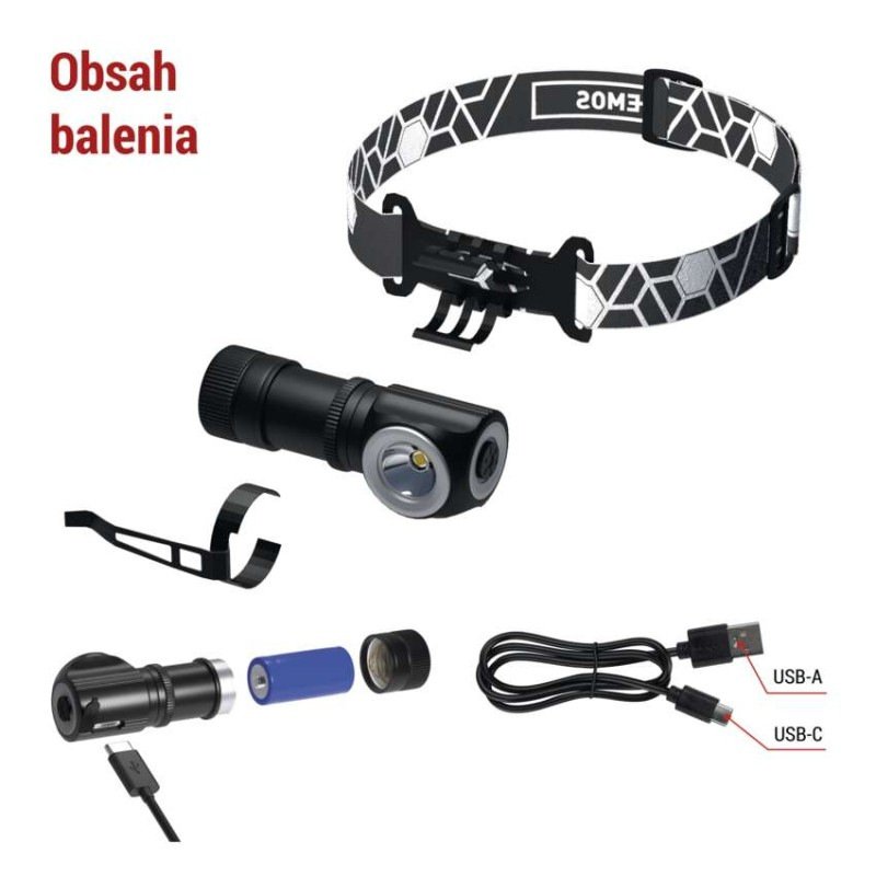 LED nabíjacia čelovka P3544, 500 lm, Li-Ion 800 mAh 4
