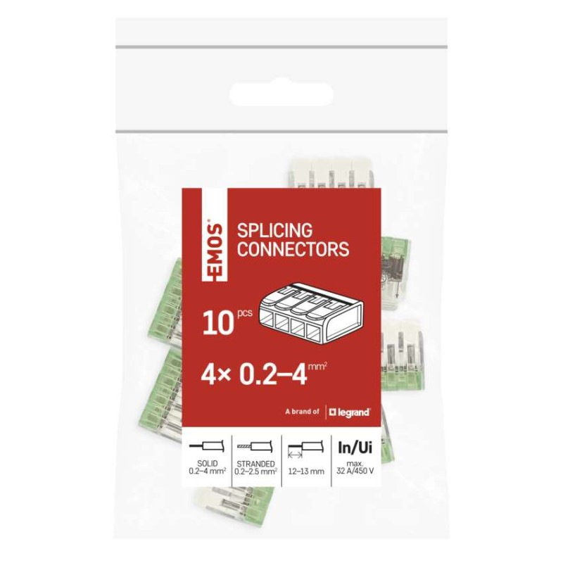 Páčková spojovacia svorka 4× 0,2–4 mm2, 10 ks 3