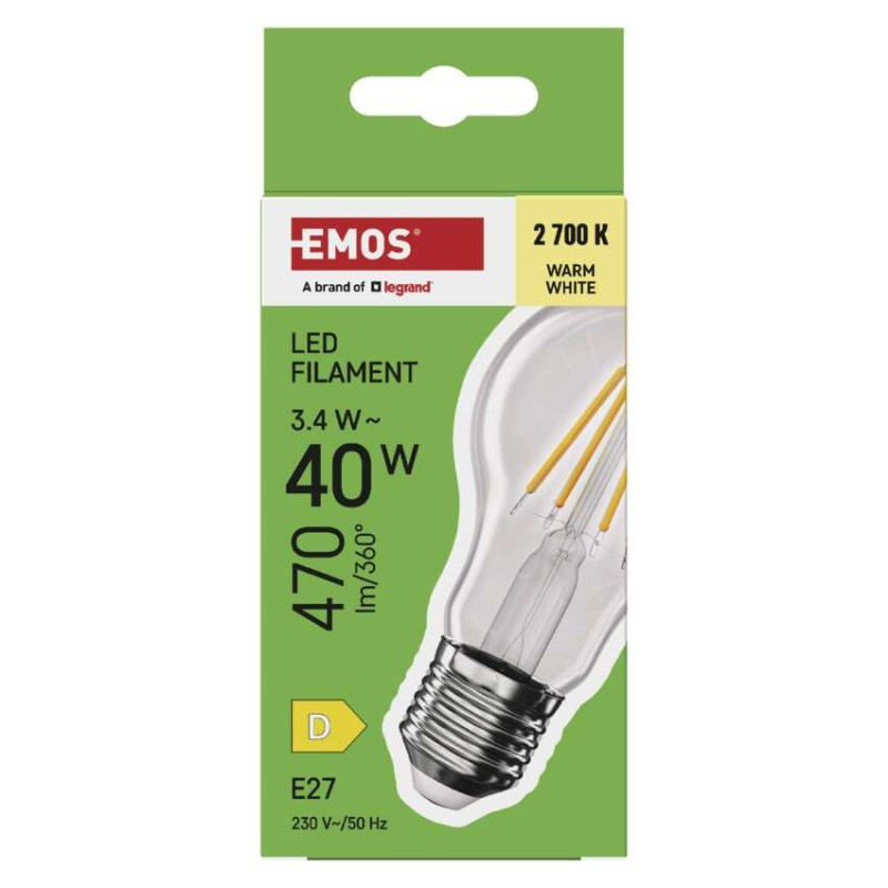 LED žiarovka Filament A60 / E27 / 3,4 W (40 W) / 470 lm / Teplá biela 7