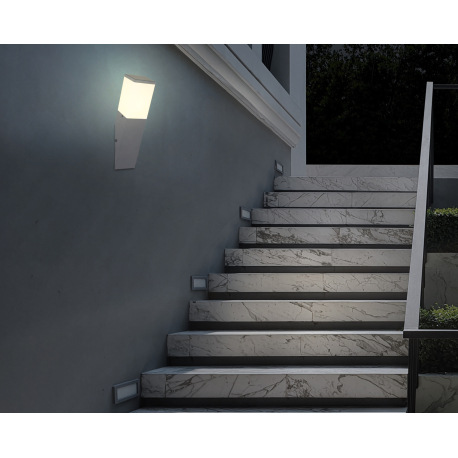 Vonkajšie svietidlo, nerez antracit, plast biely, IP44, ŠxV: 80x330mm, H: 165mm, bez žiarovky 1x E27 9