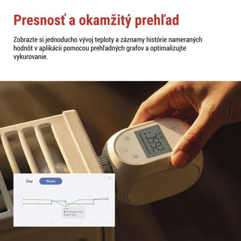 GoSmart Digitálna termostatická hlavica P5631S ZigBee 3.0 5