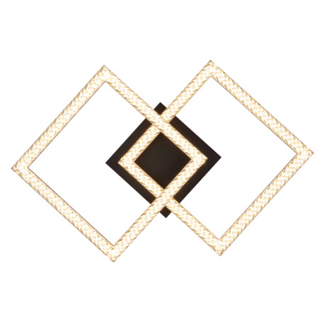 Stropné svietidlo, plastové čierne matné, číre plastové krištále, polohovateľné, DxŠxV: 526x374x75mm 18