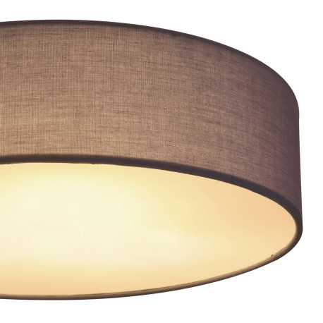 Stropné svietidlo, kov biely, textil antracit, plast biely, Ø400, V:100, bez žiaroviek 3xE27, max. L 10