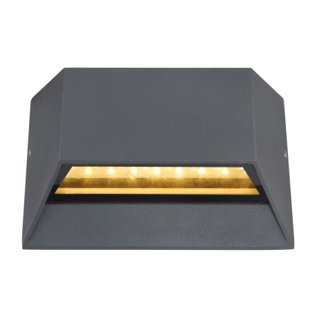 Vonkajšie svietidlo, hliník antracit, sklo priehľadné, svieti smerom dole, IP54, ŠxV:150x100, H:55, 12