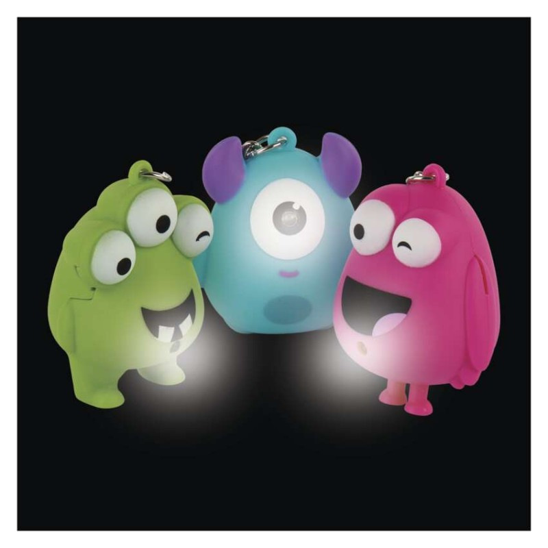 LED kľúčenka - príšerky so zvukom, 18 ks, display box