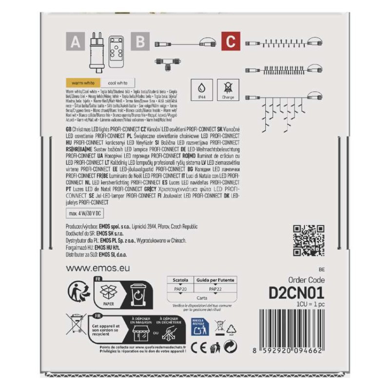 Profi LED spojovacia reťaz preblikávajúca – cencúle, 3 m, vonkajšia, teplá/studená biela 10