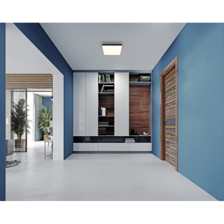 Stropné svietidlo, plast čierny, plast biely, DxŠxV: 300x300x50mm, vrátane LED 18W 230V, zdroj 2000l 7