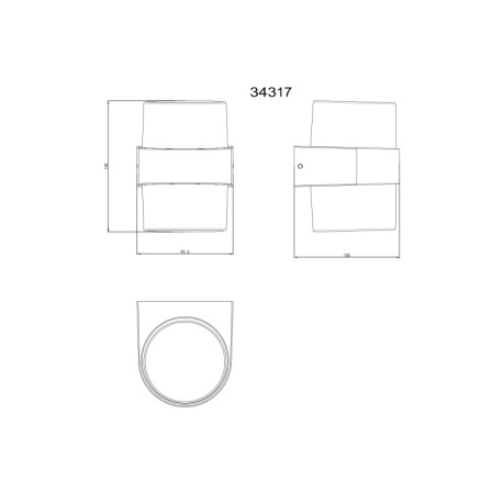 Vonkajšie svietidlo, hliník, antracit matný, číry plast, smer svetla: hore a dole, IP44, ŠxV: 96x130 18