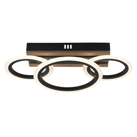 Stropné svietidlo, kov čierny matný, MDF s tmavým dreveným efektom, plast biely, niekoľko úrovní pom 3