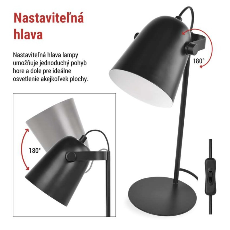 Stolná lampa NINA, čierna 6
