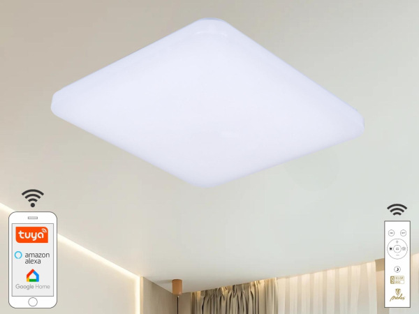 LED stropná lampa OPAL + diaľkový ovládač + Wifi 48W - LC902S/S