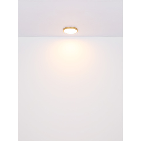 Stropné svietidlo kov mosadz matná farba, plast biely, DxŠxV: 450x450x30mm, LED 30W 230V, 3500lm zdr 5