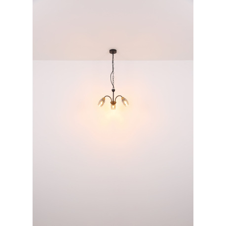 Nástenné svietidlo kov čierny matný, sklo dymové, kov imitácia dreva, smer svetla: nadol, ŠxV: 80x17 7