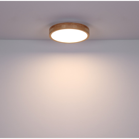 Stropné svietidlo, kov biely, prírodné drevo, plast biely, funkcia pamäte, stmievateľné, diaľkové ov 8