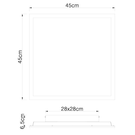 Stropné svietidlo, hliník, imitácia dreva, plast opál, DxŠxV: 450x450x65, vrátane 1xLED 24W 230V, 21 12