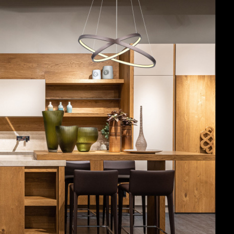 Závesné svietidlo, kov kávová farba matná, plast biely, stmievateľné, pam. funkcia, výškovo nastavit 6