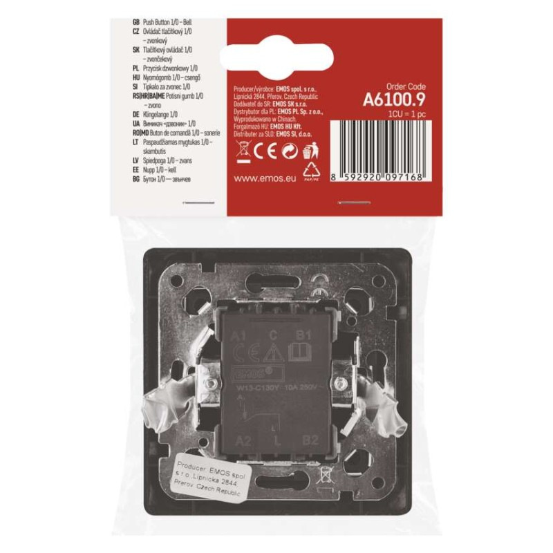 Ovládač tlačidlový zapínací 1/0, antracit 4