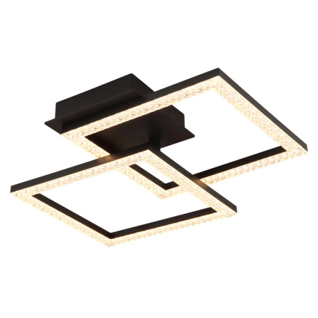 Stropné svietidlo, plastové čierne matné, číre plastové krištále, polohovateľné, DxŠxV: 526x374x75mm 19