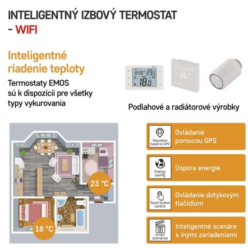 Izbový programovateľný bezdrôtový WiFi GoSmart termostat P56211 3