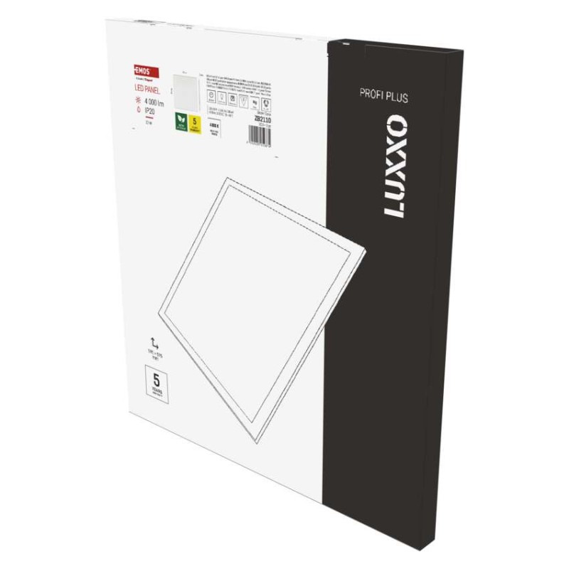LED panel LUXXO backlit 60×60, štvorcový vstavaný biely, 22W neutrálna b.
