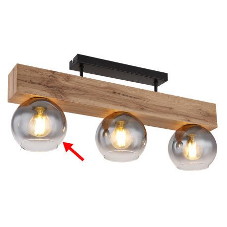 Náhradné sklo dymovej farby, Ø 15cm pre 15656-3D, 15656-3DR, 15656-5H, 15656H