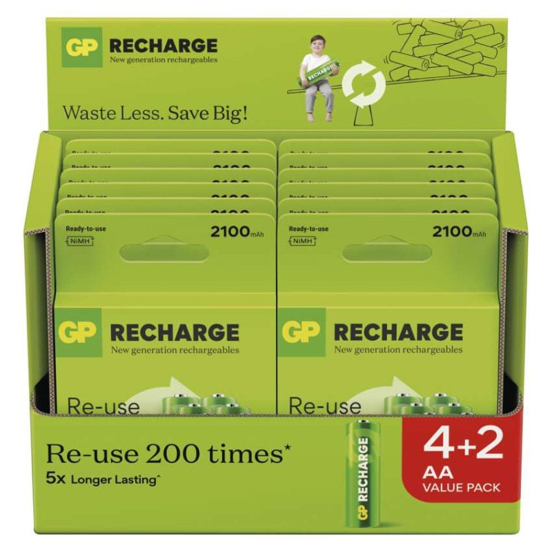 Nabíjacia batéria GP Recharge 2100 AA (HR6) 6 ks 3