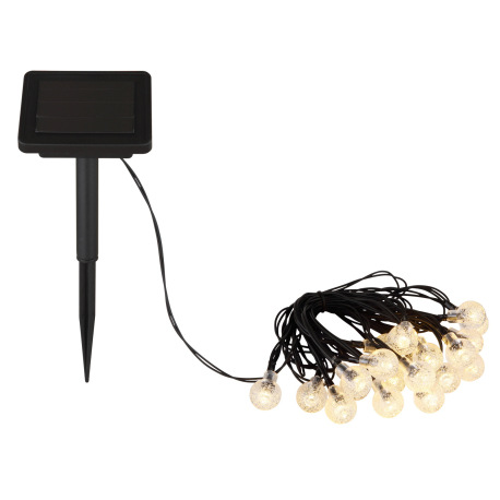 Solárna reťaz, plast čierny, plast priehľadný, plast čierny, vypínač, akumulátor AA 600mAh 1.2V, IP4 13