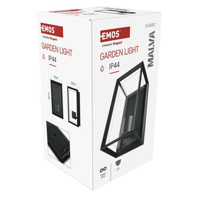 Záhradné nástenné svietidlo MALVA, 13 x 12 x 25 cm, 1 x E27, 15 W 12
